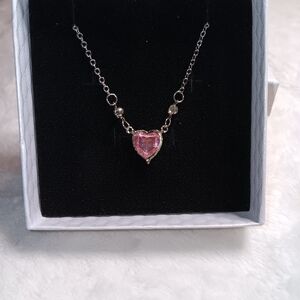 Elegant Pink Heart Necklace